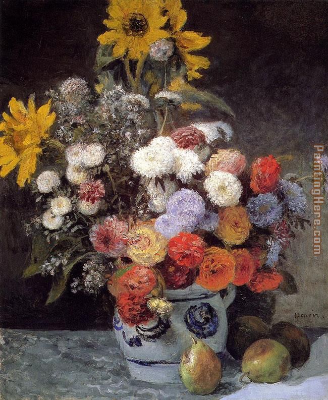 Mixed Flowers In An Earthware Pot painting - Pierre Auguste Renoir Mixed Flowers In An Earthware Pot art painting